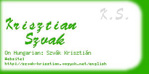 krisztian szvak business card